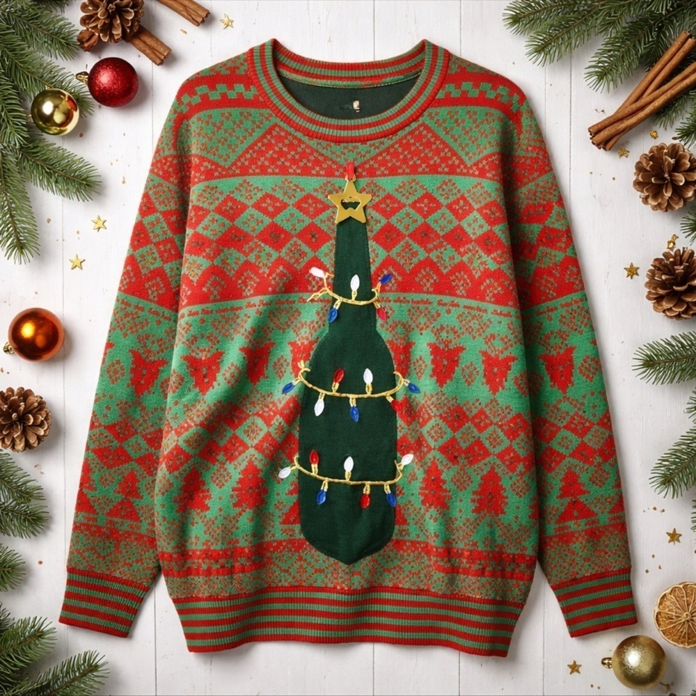 Tipsy Elves Beer Opener Tree Ugly Christmas Sweater Tacky Holiday Festivus XXL